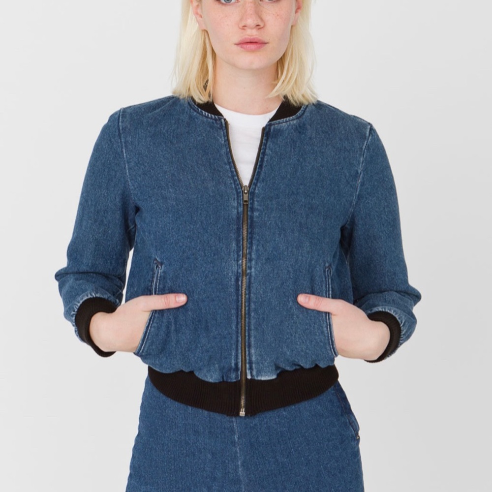 American Apparel Denim Bomber Jacket